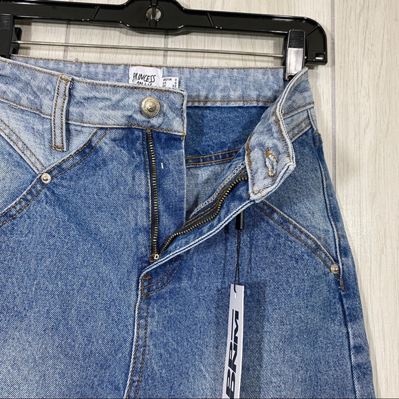 NEW Princess Polly Springfield Mom Mid Wash Two Tone Denim Jeans size 0 NWT - Picture 9 of 15